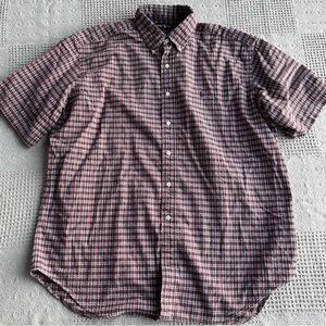 Ralph Lauren Blake Cotton Seersucker Red/Green Plaid Short Sleeve Button Shirt